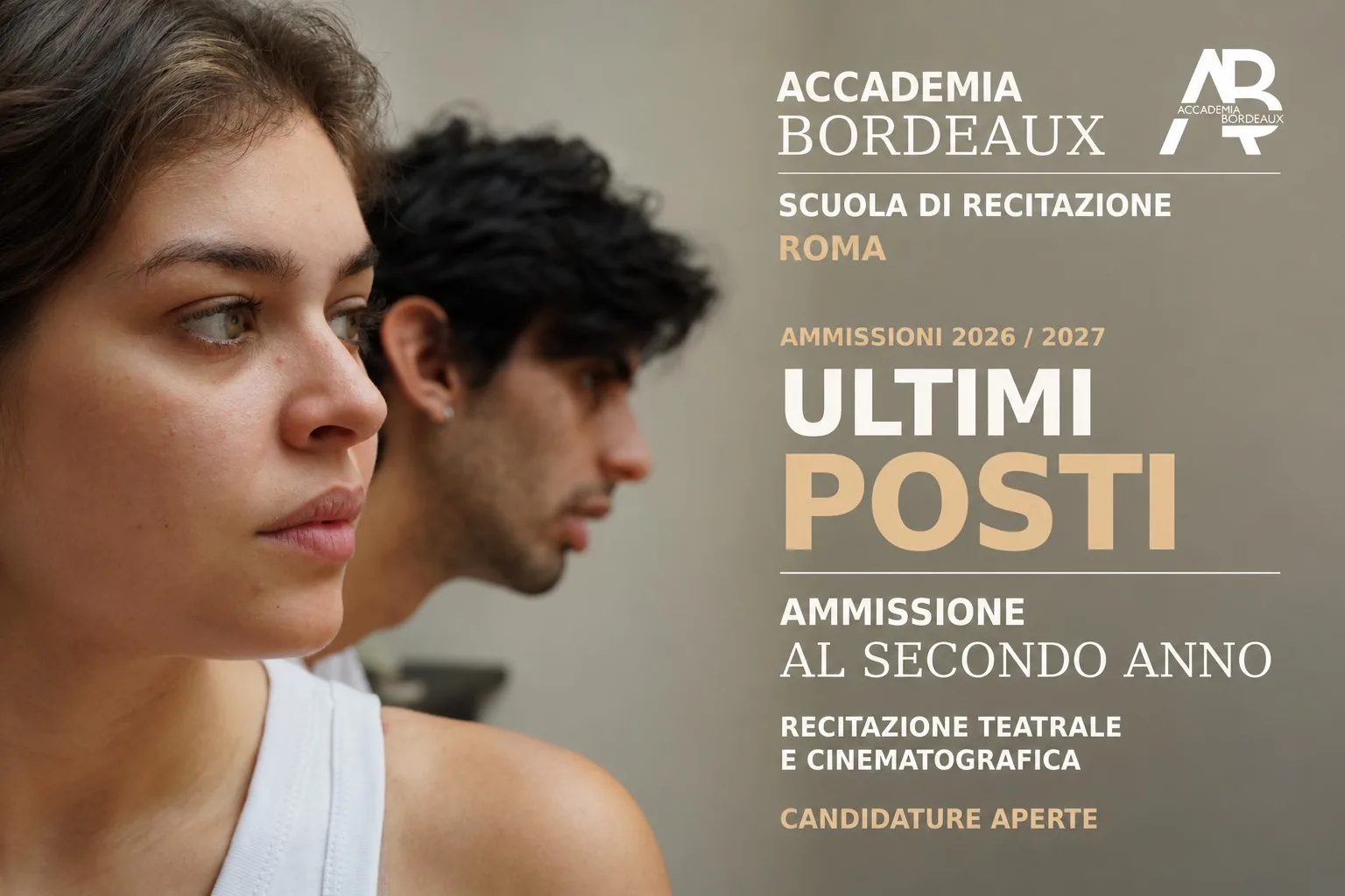 Accademia Bordeaux — ultimi posti, ammissioni 2026/2027 al secondo anno di recitazione teatrale e cinematografica